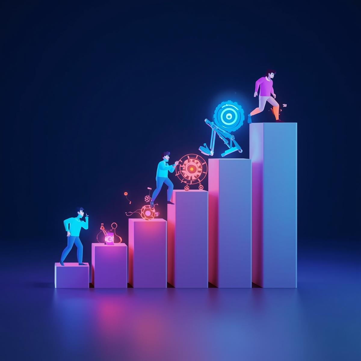 Rendered 3D environment created in course